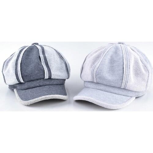 Retro Mens winter hat Solid Color cotton men gorras planas Berets Women Hex hat Casquette Casual hats for men Newsboy Cap