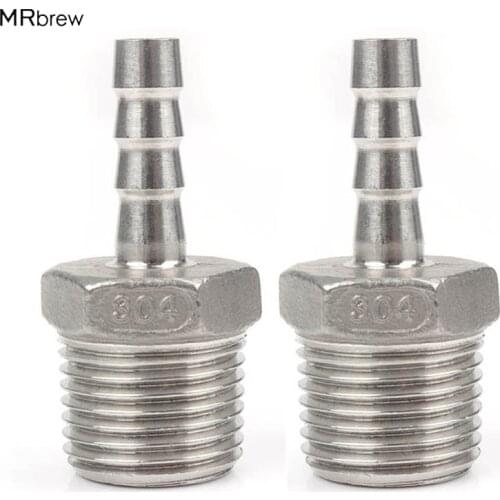 Homebrew 304 Stainless Steel 1/2" MPT Hexagon Hose Barb 8mm 10mm 12mm , Brewer Hardware,beer brewing
