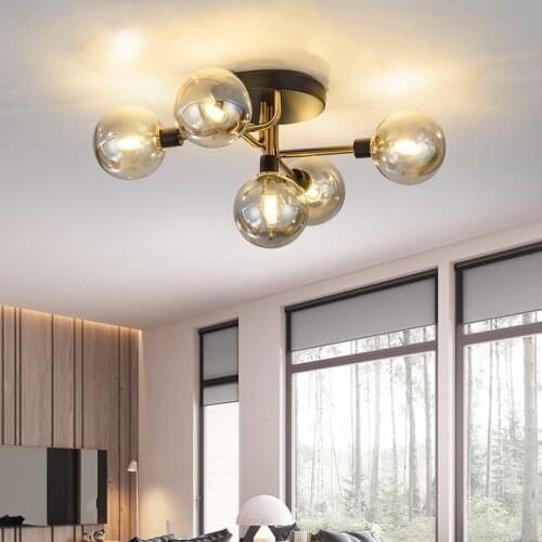 Modern Led Ceiling Lamp Glass Ball Nordic Living Dining Bedroom Restaurant Decoration Kitchen Lighting Lights Fixture Luminaire