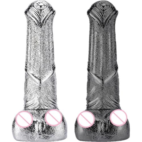 Super Cool Big Metal Horse Dildo Realistic Big Animal Penis For Women Men Phallus Metal Huge Dick Anal Dildo Butt Plug Sex Tools
