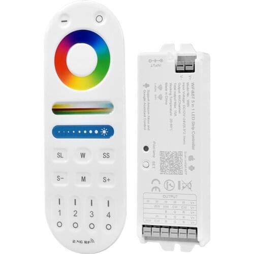 5 in 1 LED Controller Tuya 2.4G Wifi Converter Smart Life App For DC 12V 24V RGB + CCT RGBWW LED Strip