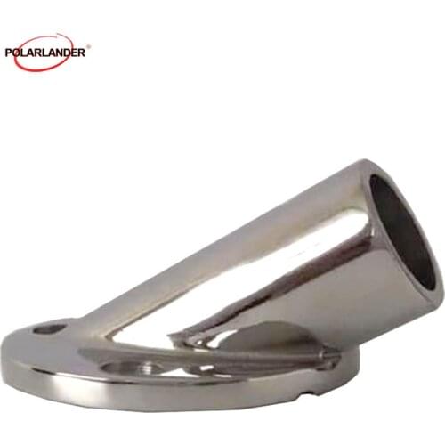 Pipe Round Tube Base For Yachts New Hand Rail Fittings Tube For Yachts Stainless Steel Marine Boat Hand Rail Fitting 30 Degree