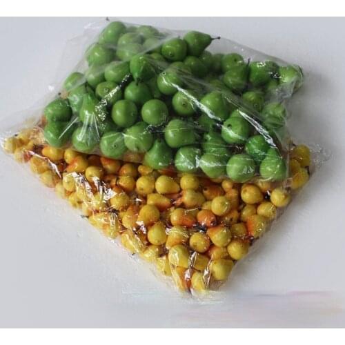 Yellow, Green Fake Pears for Home Kitchen Decor Artificial Pear Molds for Kids Educational Realistic Fruit Wedding Chris Decor