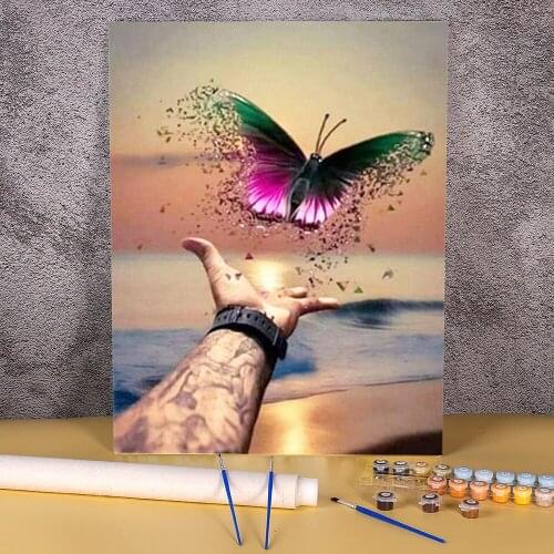 Animal Butterfly Flower DIY Paint By Numbers Package Oil Paints 50*70 Picture By Numbers Photo Decorative Paintings Art