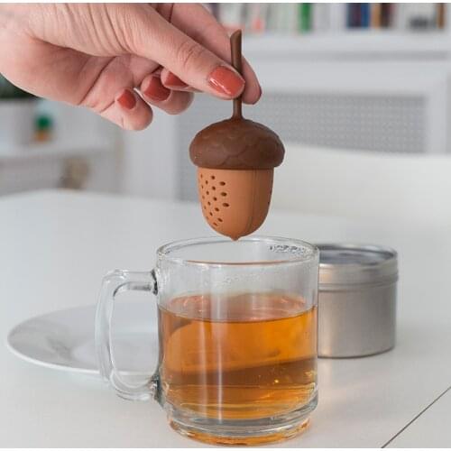 1Pc Creative Acorn Mini Silicone Tea Maker Loose Leaf Mug Strainer Sweet Tea Infuser Household Kitchen Teaware Accessories