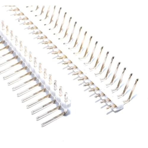 10PCS White 1x40 Pin 2.54mm Right Angle Single Row Male Pin Header Connector
