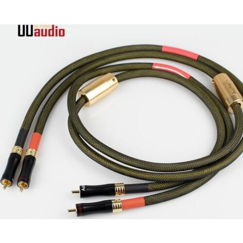 2PCS/pair HIFI RCA Cable 4N OFC Silver-plated Copper RCA To RCA Audio signal cable for DAC Amplifier / Black color