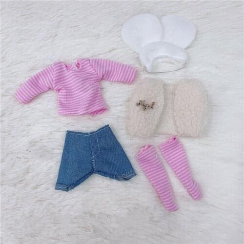 30cm BJD Doll Fat Body General 6 Points Clothes Doll Accessories Dress Jeans Jacket Vest Suit Girl DIY Dress Up Toy Holiday Gift
