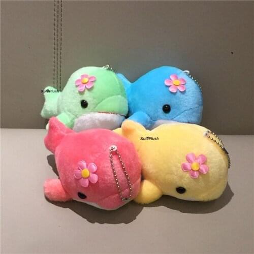 4colors per lot , Dolphin DOLL , size 12CM plush toy , kids gift plush pendant toy
