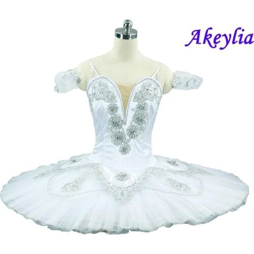White Swan Lake Ballet Tutu Competions Dying Swan Classical Performance Professional Pancake Tutus Ballet Stage Costumes women