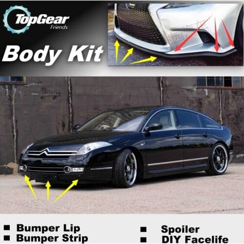 Bumper Lip Deflector Lips For Citroen C6 2005~2013 Front Spoiler Skirt For TopGear Friends Car View Tuning / Body Kit / Strip
