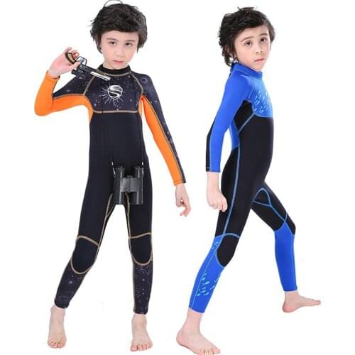 Wetsuits Kids 2.5mm Neoprene Swimwears Diving Suits Long Sleeves Boys Girls Surfing Children Rash Guards Snorkel One Pieces Kids