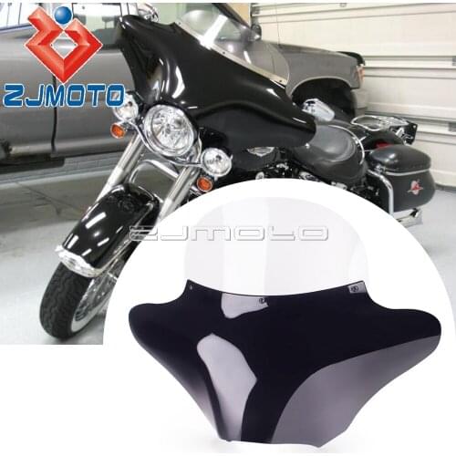 For Harley Custom Honda VTX Yamaha Dragstar V-Star Shadow Motorcycle Front Batwing Headlight Fairing w/ 10'' Windshield Cover