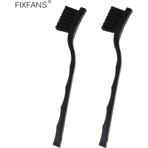 FIXFANS 2Pcs 17cm Black Anti Static Nylon Brushes PCB Cleaner Brush for Mobile Phone Tablet Laptop Computer Cleaning Repair Tool
