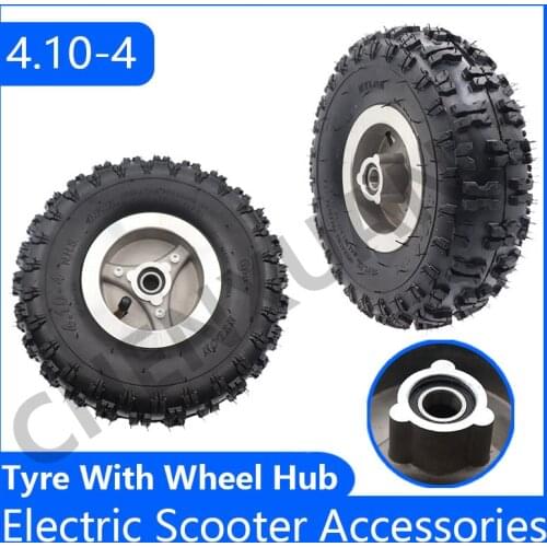 4.10-4 410/350-4 tires wheels 4 inch hub Rim with 4.10-4 tyre and inner tube For 49cc Mini Quad Dirt Bike Scooter Atv Buggy