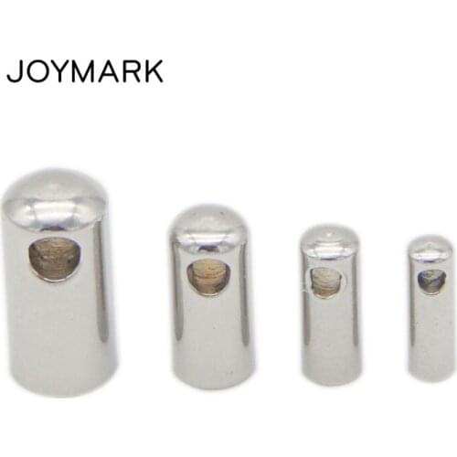 1.0mm-6.0mm Hole 9 Sizes Stainless Steel Ending Caps DIY Jewelry Findings For Leather Cord Bracelets Jewelry Making BXGA002