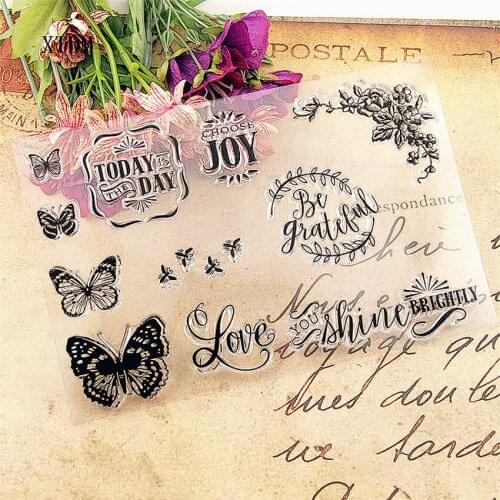 Hot selling butterfly transparent clear stamp / silicone seal roller stamp DIY scrapbook album / card production