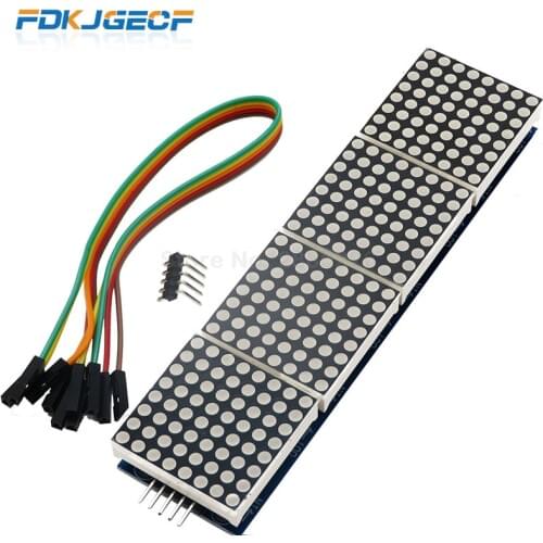 1PCS MAX7219 Dot Matrix Module For Arduino Microcontroller 4 In One LED Display with 5P Line MAX7219 display 8x8 matrix Red