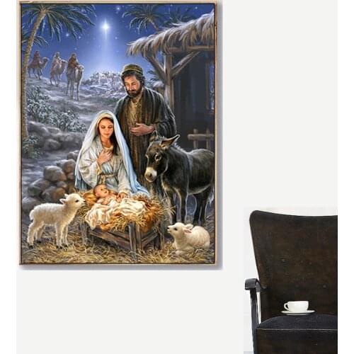 Full Square Drill Diamond Embroidery Religious 5D DIY Diamond Painting Cross Stitch Kit Mosaic Picture of Rhinestones Decor Gift