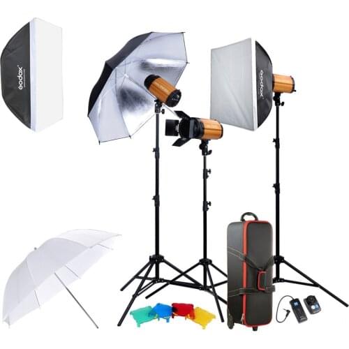 Godox 300SDI Professional Photography Lighting Lamp Kit Set with Light Stand Softbox Barn Door Trigger 300W Studio Flash Strobe