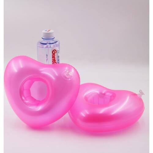 Rooxin Inflatable Drink Cup Holder Heart-shaped Water Coaster Pool Float Beer Beverage Holder Swimming Ring Pool Toys