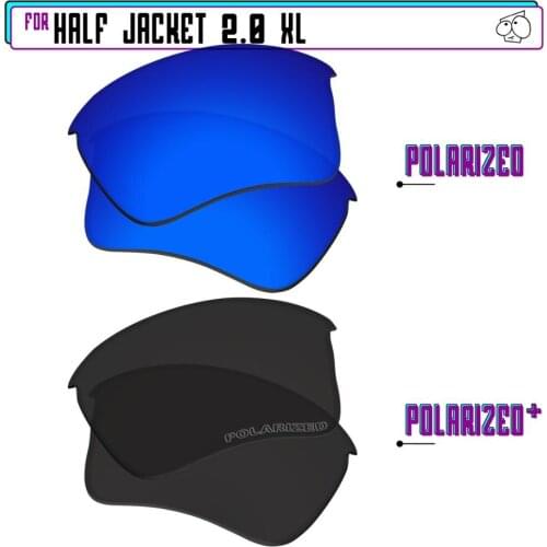 EZReplace Polarized Replacement Lenses for - Oakley Half Jacket 2.0 XL Sunglasses - Black P Plus-Navy P
