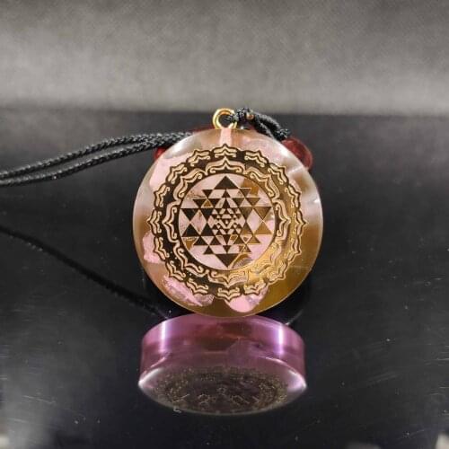 Reiki Orgonite Divination Pendant Necklace Natural Energy Crystal Guardian Pendant Enhances Fortune Jewelry Unisex