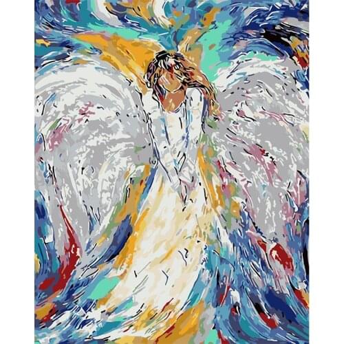 ROYALDREAM The Angel Of Coloured Drawing Diy Digital Painting By Numbers Modern Wall Art Picture For Home Wall Artwork