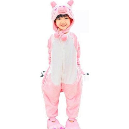 Animals Cosplay milk cow Pink Pig Onesie Pajamas Cartoon Cute Children baby Costumes Kids Clothes children sleepwear Jumpsuit