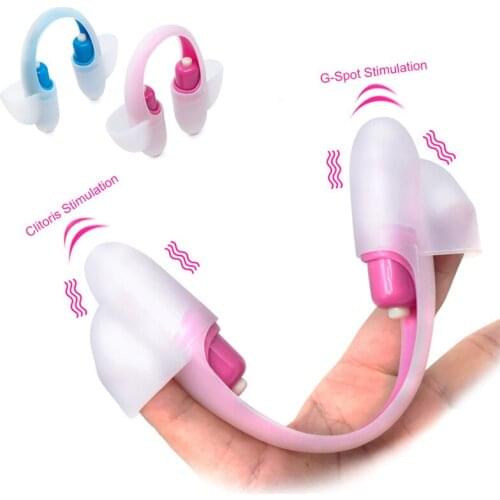 Sex Toys Clitoris Stimulator Finger Vibrator For Women Sex Pussy Clit G-spot Vibrators Dual Vibrating Finger Sleeve Masturbator
