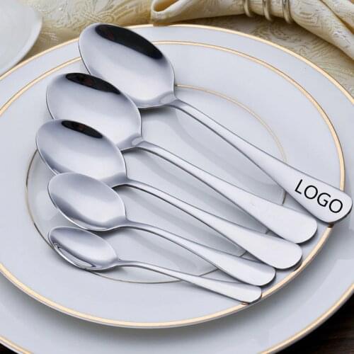 Stainless steel cutlery, sharp spoon, rice scoop, coffee ice cream spoon, childrens small spoon, free custom logo