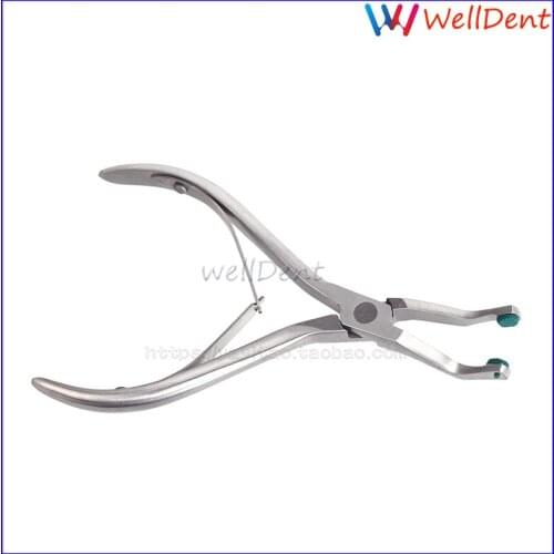 Dental Crown Plier forceps With Green Rubber Tipped Dental Surgical Dental Instrument Dental Lab Teeth Whitening Dentist tools