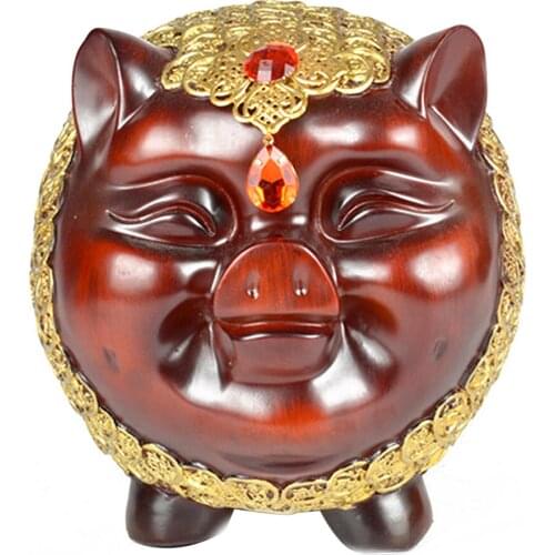 Pig Piggy Bank Mascot Creative Shining Lovely Lucky Pig Resin Crafts Living Room Bedroom Restaurant Home Decoration Accessories