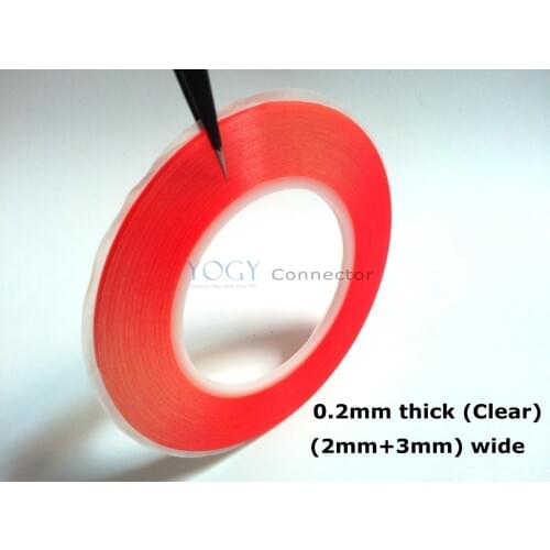 0.2mm thick) Mix 2pcs 2mm/3mm*25M Super Strong Acrylic Glue Double Sided Tape, No Trace for Phone Camera Display, Battery, Lens