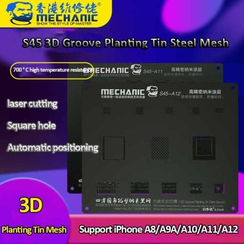 Mechanic S45 3D Black Universal Planting Tin Template For iPhone 6/6S/6SP/7/7P/8/8P/X/XS/XS MAX/XR IC Chip BGA Reballing Stencil