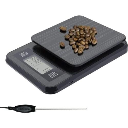 2KG Mini Digital Kitchen Food Scale 0.1g Timer Coffee Scale with Temperature Probe LED Timer High Precision Kitchen
