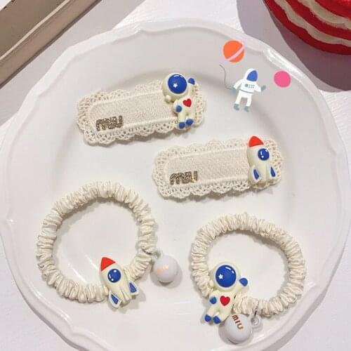Astronaut hairpins Elastic Hair Bands Solid Stretch Hair Ties Band For Women Girls Ponytail Holder Hair Ropes Hair Accessories