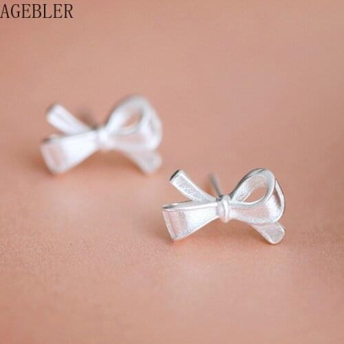 Fashion Bowknot Stud Earrings Womens Silver Earrings S925 Temperament Sweet Fashion Minimalist Personality Jewelry Brincos