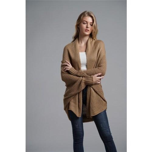 H80&S90 Hot New Autumn Winter Batwing Sleeve Knitwear Cardigan Women Knitted Sweater Cardigan Female Jumper Coat