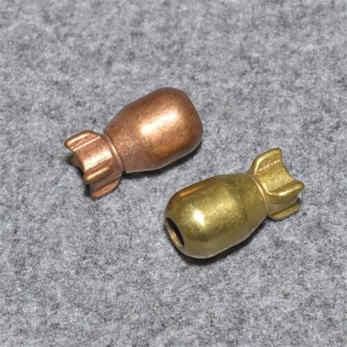 1pcs Solid Brass Bomb Shaped Parachute Cord Bead Knife Tool Paracord Lanyard Pendant DIY Prop Decor Women Men Gift