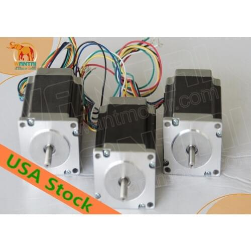 USA Warehouse(3days ship)CNC Wantai 3 Axis Nema 23 Stepper Motor Dual Shaft 57BYGH115-003B 425oz cnc engrave miling mini desktop