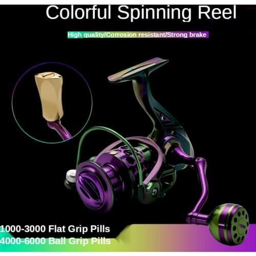 Colorful Spinning Reel 9+1BB 10KG Max Drag Fishing Reel 5.2:1 High Speed Metal Rocker Arm Hollow Spool Bait Casting Wheel Pesca