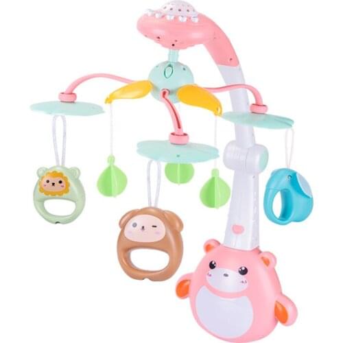 Baby Crib Remote Mobiles Rattles Music Educational Toys Rotating Bed Bell Nightlight Rotation Carousel Cots 0-12M Newborns