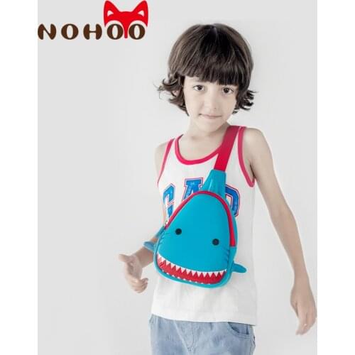 NOHOO 3D Shark Pattern Children Cartoon Bags Waterproof Messager Bags For Girls Boys Neoprene Animals Kids Baby Bags Chest Bag