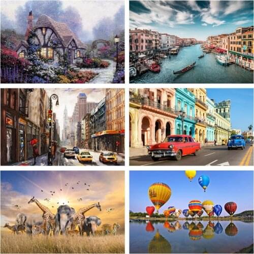 26 Style 500 Pieces Jigsaw Puzzle Assembling Picture Landscape Decompression Puzzles Toy for Adult Children Kid Educational Gift