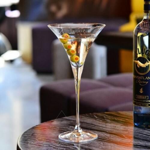 Hot sale lead-free crystal tall dry martini cocktail glass wide mouth bar tool set cocktail glass