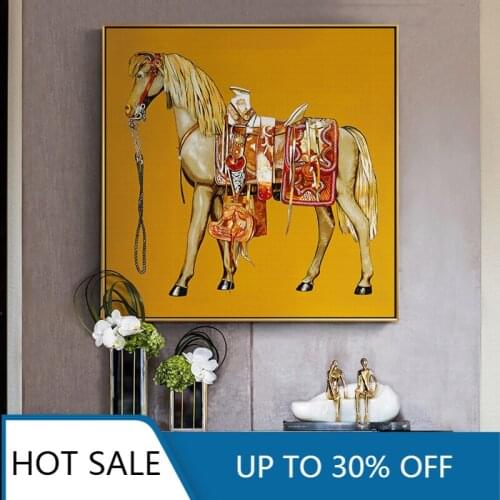 Canvas Painting Saudi Classic Animal Wall Art Abstract Horse Poster Print Luxury Wall Pictures for Living Room Modern Home Decor