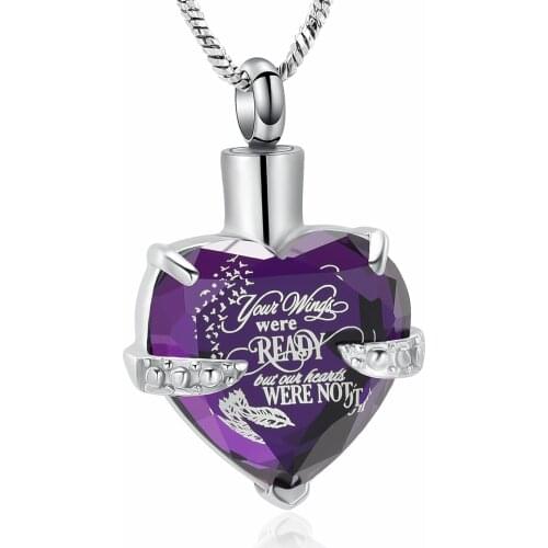 Cremation Jewelry Always in My Heart Urn Necklace for Ashes Keepsake Memorial Crystal Pendant Locket Ashes Jewelry