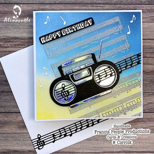 Alinacutle Metal Cutting Die Cut Radio Stereo Boombox Back to 80‘s Scrapbooking Paper Craft DIY Card Planner Album