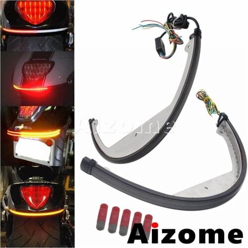 Motorcycle Tail Dual Sequentia LED Fender Eliminator For Suzuki Boulevard M109R M90 w/ Brake Lamp Running Turn Signal Light Bar